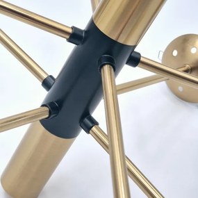 Csillár rúdon ROLLO 8xE14/5W/230V arany/füstös bézs