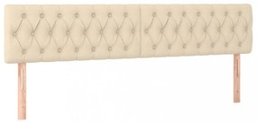 2 db krémszínű szövet fejtámla 100x7x78/88 cm
