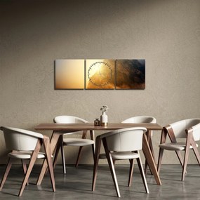 Hegy a ködben képe (órával) (90x30 cm)