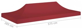burgundi vörös tető partisátorhoz 6 x 3 m 270 g/m²