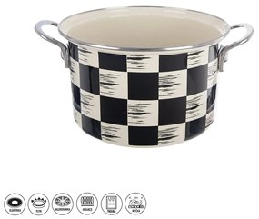 Orion Smaltovaný hrnec Šachovnice Lem , 3 l, pr.20 cm