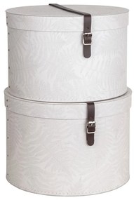 Krémszínű fedeles karton tárolódoboz szett 2 db-os ø 37,5x25,5 cm Rut Paper Laminate – Bigso