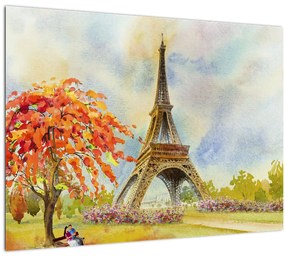 Festett kép az Eiffel-torony (üvegen) (70x50 cm)