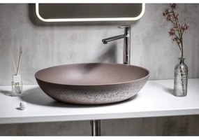 Sapho - Ráültethető mosdó FORMIGO 60x40 cm beton/barna