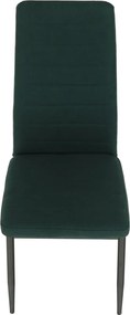Szék, smaragd szövet/fekete fém, COLETA NOVA