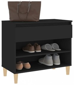fekete szerelt fa cipősszekrény 70x36x60 cm