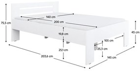 Franciaágy 140x200 cm Boyard (fehér). 1119506
