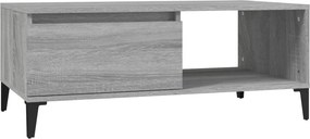 vidaXL szürke sonoma színű szerelt fa dohányzóasztal 90 x 50 x 36,5 cm