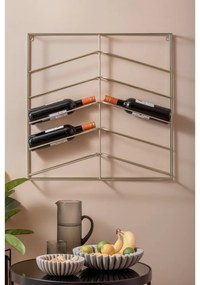 Aranyszínű fali fém bortartó polcos állvány, palackok száma 10 67x66x7,5 cm Cuadro – PT LIVING