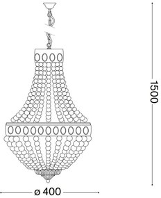 Ideal Lux - Csillár láncon MONET 5xE14/40W/230V átm. 40 cm kender/fehér