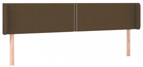 sötétbarna szövet LED-es fejtámla 183 x 16 x 78/88 cm