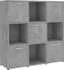 vidaXL betonszürke szerelt fa könyvszekrény 90 x 30 x 90 cm