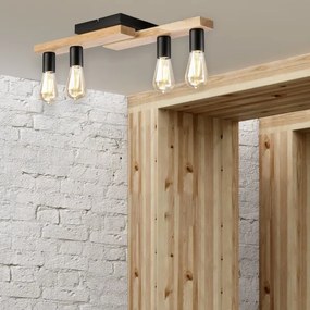 Felületre szerelhető csillár MATTE 4xE27/15W/230V fekete/tölgy