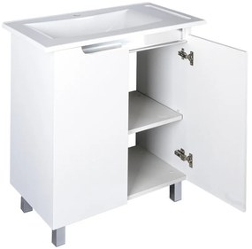 Piramida EURIDIKA fali /álló fürdőszobabútor - műmárvány mosdóval - 2 ajtós - 82 x 73 x 46 cm