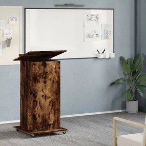 szerelt fa állópult kerékkel és fiókkal 55 x 55 x 107 cm