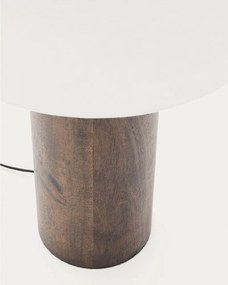 Fehér-sötét natúr színű állólámpa textil búrával (magasság 110 cm) Marga – Kave Home