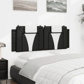 fekete és fehér műbőr fejtámla párna 140 cm
