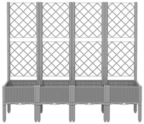 világosszürke PP rácsos kerti ültetőláda 160 x 40 x 142 cm