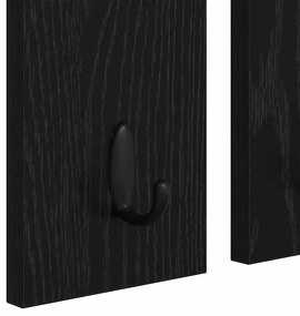 Fali Kabáthorog polcokkal Musta tammi 85 x 10 x 45 cm Faanyag