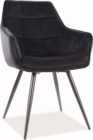 Kárpitozott velúr szék fekete modern nappali fésülködőasztalhoz Liliom