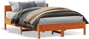vidaXL viaszbarna tömör fenyőfa ágy matrac nélkül 140 x 200 cm