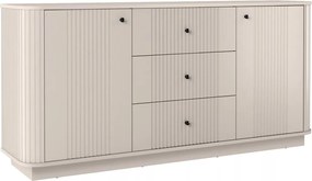 Vesper komód 160 cm fiókokkal lábazaton - kasmír / fekete fogantyúk