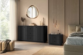 Vesper éjjeliszekrény készlet 2 db-os 56 cm - fekete / arany fogantyúk