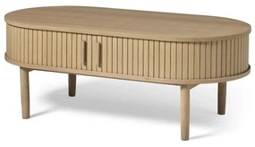 Natúr színű dohányzóasztal tölgyfa dekorral 60x120 cm Meta – Unique Furniture