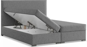 Agen ágy, szövet, 160 x 200, ágyneműtartóval, szürke