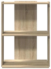 3 szintes sonoma tölgy színű szerelt fa könyvespolc 60x30x80 cm