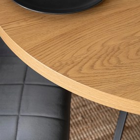 Bővíthető Étkezőasztal Arany Tölgy/Fekete Színben. LUGO 90-190 cm