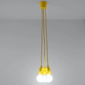 Csillár zsinóron DIEGO 3xE27/60W/230V sárga