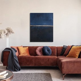 Kézzel festett kép 78x98 cm Edge Blue – Malerifabrikken