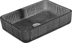 Mexen Akra üveg mosdókagyló 46 x 33 cm, fekete - 24024670