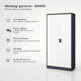 Zárható takarítószekrény antracit-fehér DAWID 900 x 1850 x 450 mm
