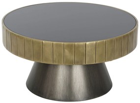 Modern kerek dohányzóasztal fekete arany színű 75 cm
