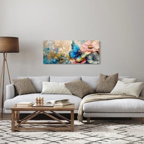 Kép - Virágok és pillangók festése (120x50 cm)