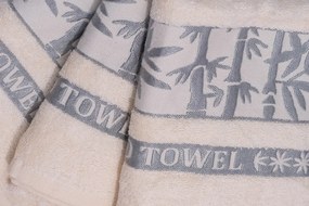 Bambusz törölköző BAMBOO 50x90 cm krém, 70% bambusz szál | 30% pamut