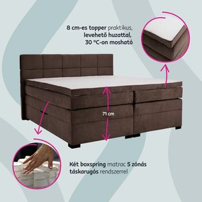 Boxspring ágy, 200x200, barna, APRIL