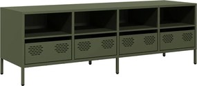 vidaXL olívazöld hidegen hengerelt acél TV-szekrény 135x39x43,5 cm