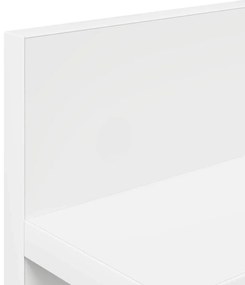 Fali Kabáthorog polcokkal Fehér 40 x 10.5 x 18 cm Faanyag