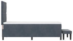 Box Spring Ágy Matraccal és Pad Sötétszürke 80x200 cm Bársony