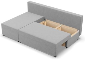 Nobu sarokkanapé, fonott, univerzális oldal, világosszürke