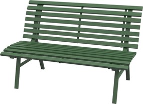 Outsunny 2 fős Alumínium Kerti Pad, Időjárásálló Pad, UV-álló Kerti Bútor Lécsoros Kivitelben, Parkpad 240 kg Teherbírással, Erkély Pad Erkély Teraszr