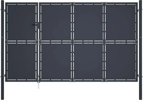 vidaXL antracit színű acél kerti kapu 350 x 150 cm