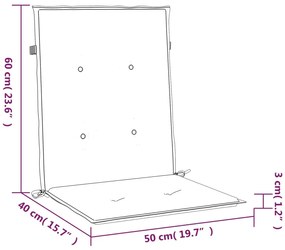 6 db királykék oxford szövet háttámlás székpárna 100x50x3 cm