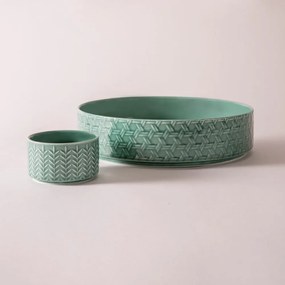 Türkiz porcelán szervírozó tál készlet 2 db-os ø 30 cm Heath Jade – Ladelle