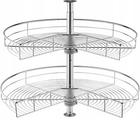 Sarokpolc szekrényhez 2 szint 72 cm forgatható kosár króm