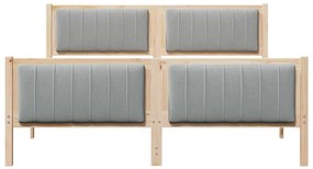 Ágykeret Barna és világosszürke 160 x 200 cm Tömör fenyőfa