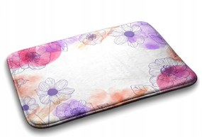 Fürdőszobaszőnyeg puha Virágok Akvarell 75x45 cm